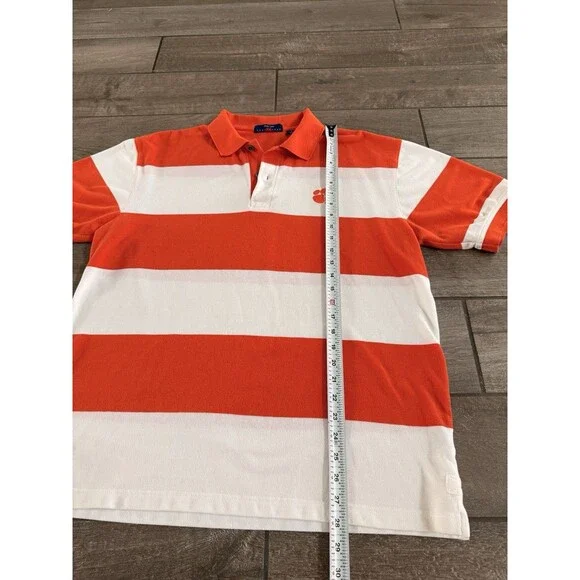 VTG Clemson Tigers Polo Men’s Large Orange White Striped 1980s NCAA